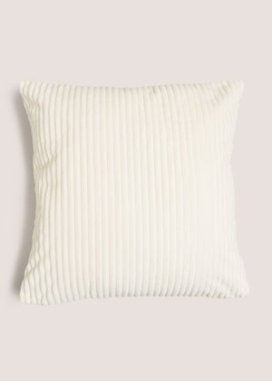 Cream Ribbed Cushion Cover