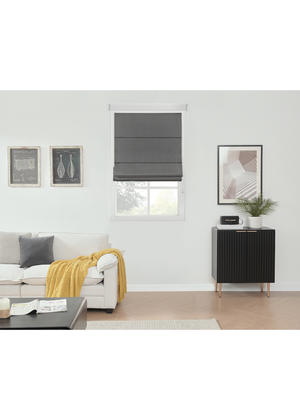 Little Black Book Charcoal Blackout Roman Blind