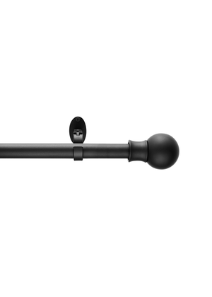 Little Black Book Matt Black Extendable Ball Eyelet Curtain Pole