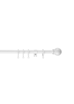 Little Black Book White Extendable Ball Curtain Pole