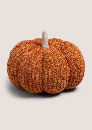 Orange Pumpkin Shaped Chenille Cushion