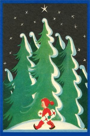 Boy with Packages - Wall Art Print, 12x18