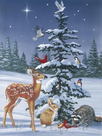 Christmas Gathering - Giclee Print, 12x16