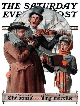"Christmas Trio" or "Sing Merrille" Saturday Evening Post Cover, December 8,1923 - Giclee Print, 12x16 "Christmas Trio" or "Sing Merrille" Saturday Evening Post Cover, December 8,1923 - Giclee Print, 12x16