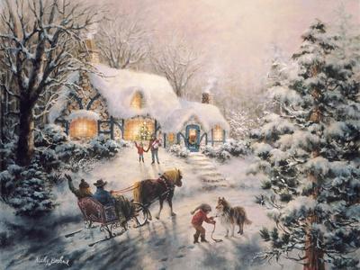 Christmas Visit - Giclee Print, 16x12