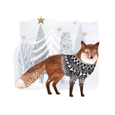 Cozy Woodland Animal I - Wall Art Print, 16x16