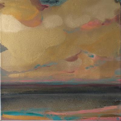 Gold Cloud Sea Swell - Giclee Print, 16x16
