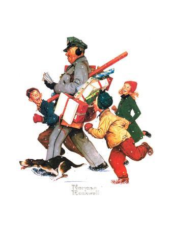 Jolly Postman - Giclee Print, 12x16