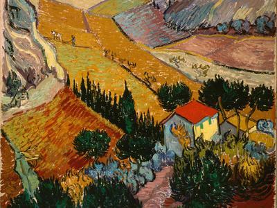 Landscape with House and Ploughman, 1889 - Giclee Print, 12x9 Landscape with House and Ploughman, 1889 - Giclee Print, 12x9