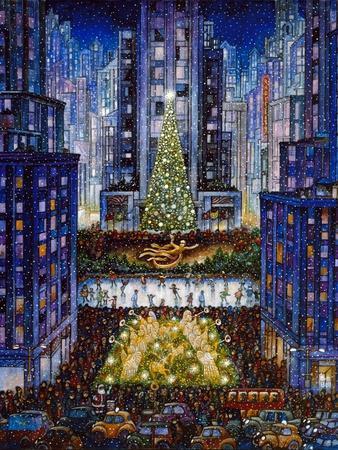 Rockefeller Center 2 Blue - Giclee Print, 12x16