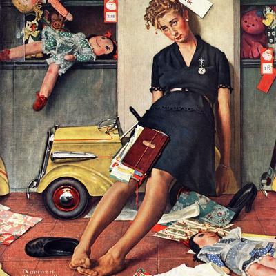 "Santa's Helper", December 27,1947 - Giclee Print, 16x16 "Santa's Helper", December 27,1947 - Giclee Print, 16x16