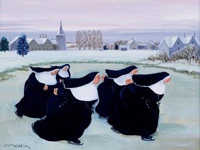 Winter at the Convent (Gouache on Paper) - Giclee Print, 12x9